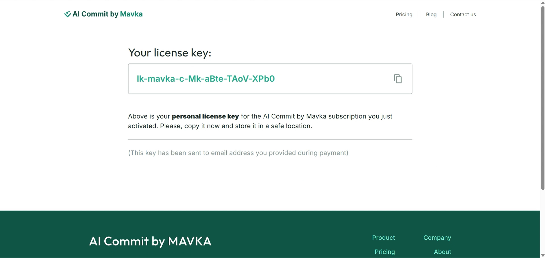 License Key example